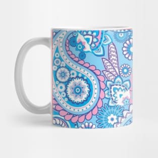 Blue flowers and tentacles retro design pattern Mug